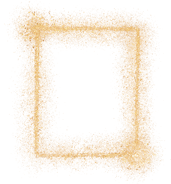 Square Gold Glitter Cutout